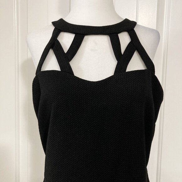 REITMAN'S Vintage black cut out design neckline fit & flare dress ~ SMALL MEDIUM - Picture 4 of 14